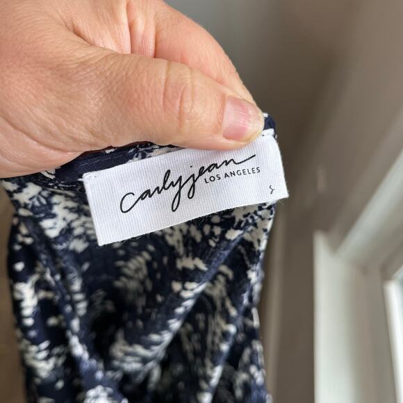 Carly Jean Los Angles Blue Floral Boho Laura Maxi Dress Size Small - Picture 9 of 9